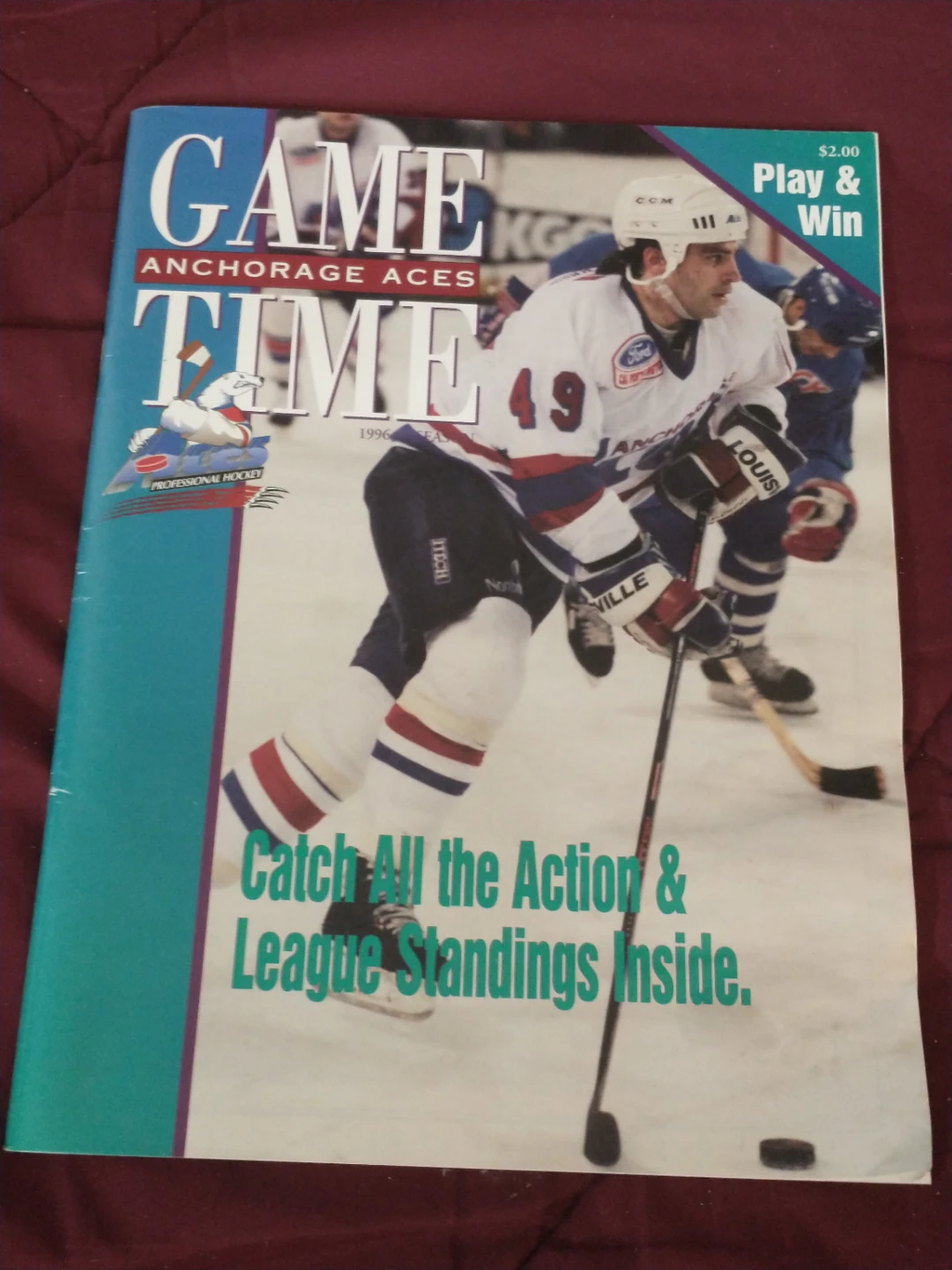 1996 Anchorage Aces WCHL Game Time Hockey Program 1996