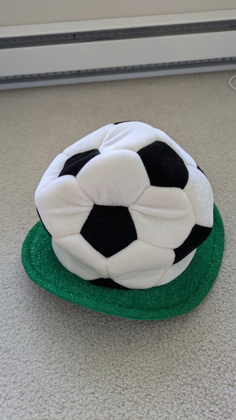 Soccer Ball Plush Hat with Green Brim - photo 2