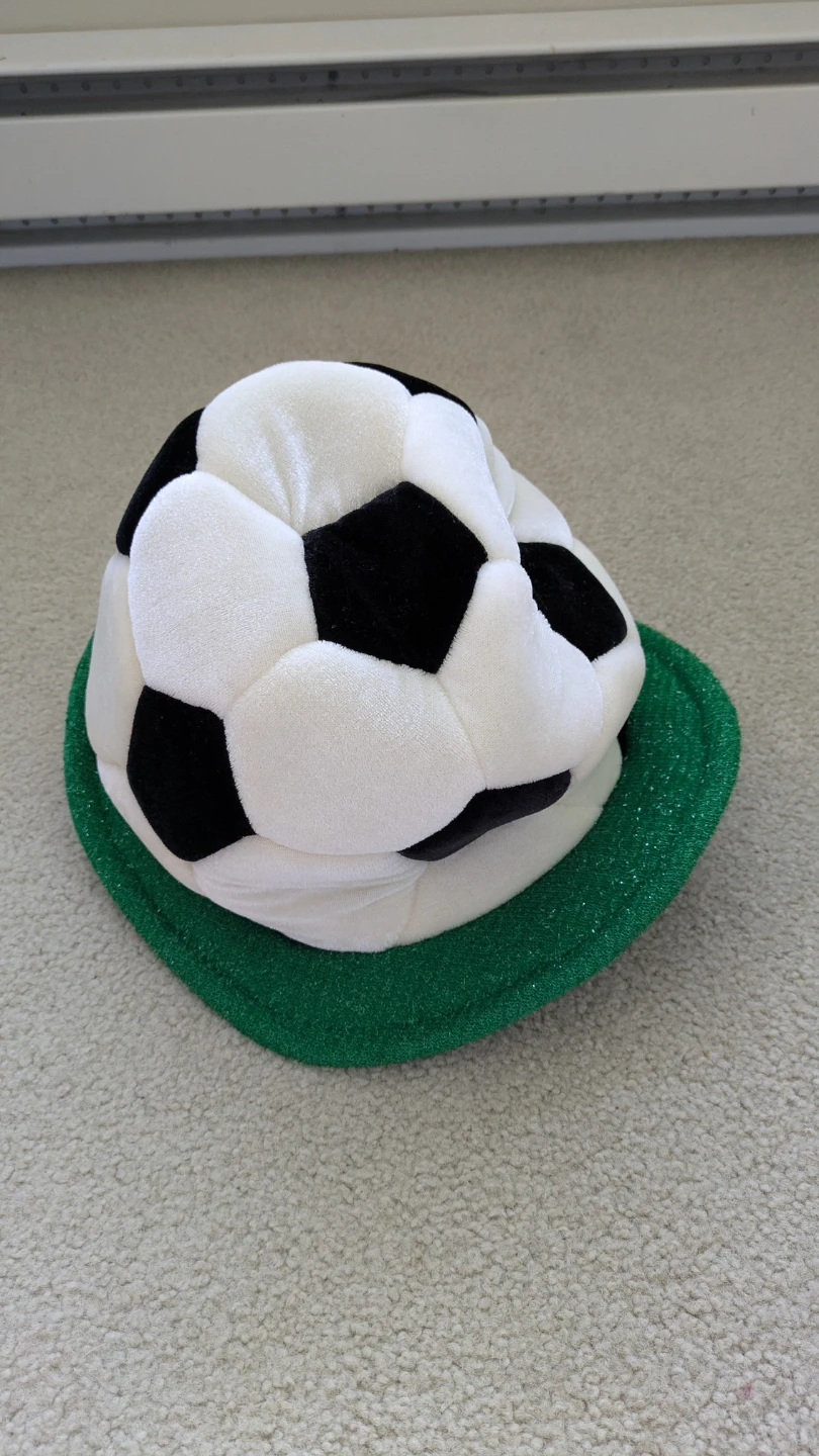 Soccer Ball Plush Hat with Green Brim - photo 3