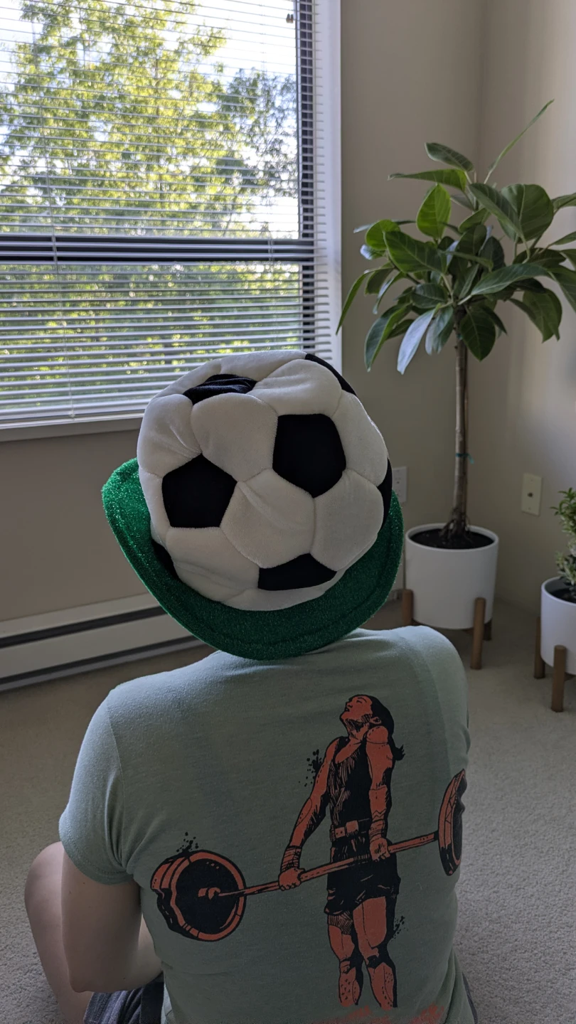 Soccer Ball Plush Hat with Green Brim - photo 5