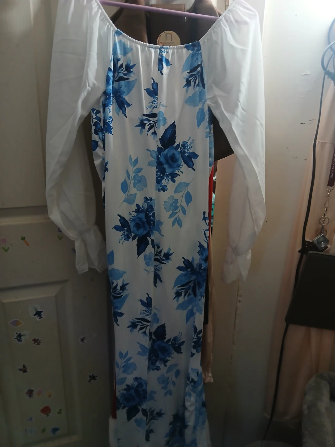 Women's Floral Print Off-Shoulder Maxi Dress