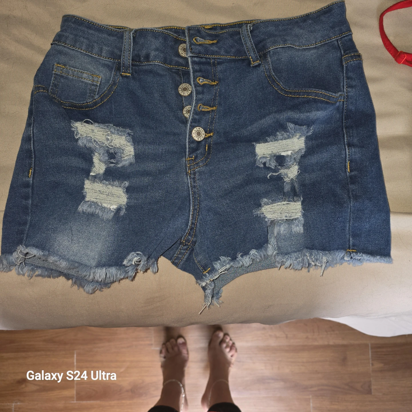 Women's Distressed Denim Shorts