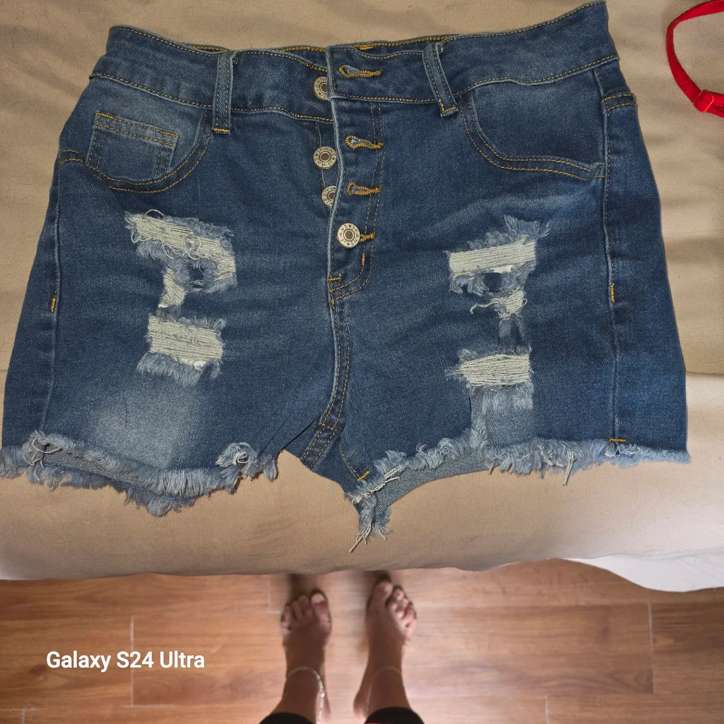 Women's Distressed Denim Shorts