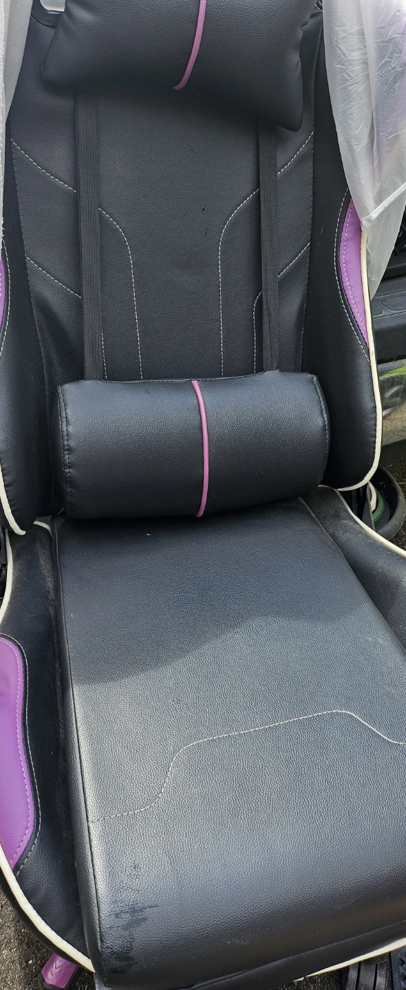 Black Gaming Chair with Purple Accents
