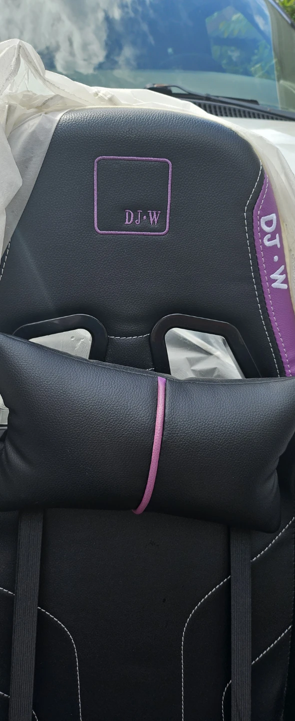 Black Gaming Chair with Purple Accents - photo 2
