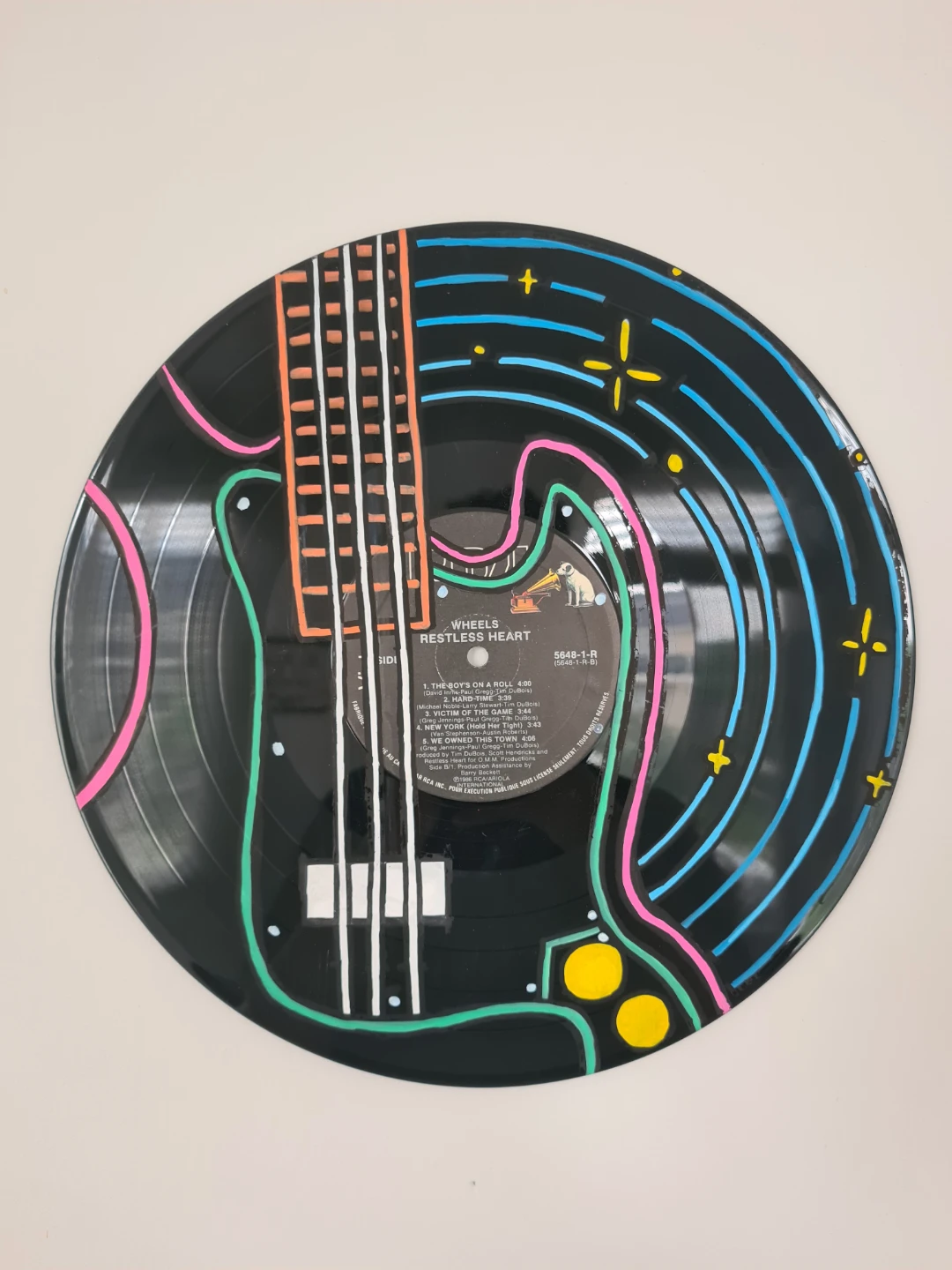 1 of 1 Painted Vinyl Record Art - Restless Heart