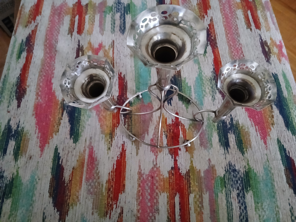 Silver 3-Arm Bud Vase/Candle Holder - photo 4