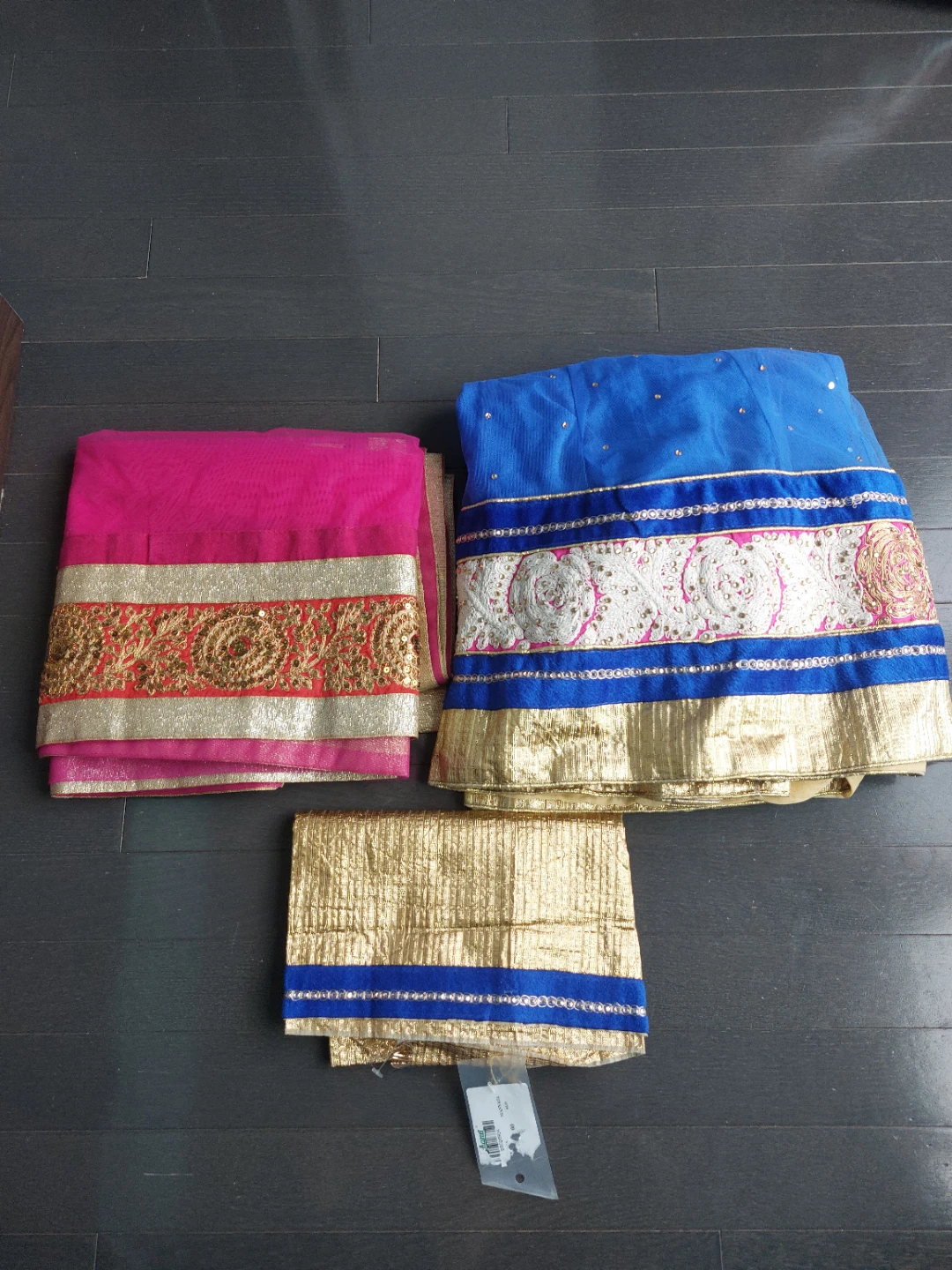 Blue and Pink Embellished Indian Outfit