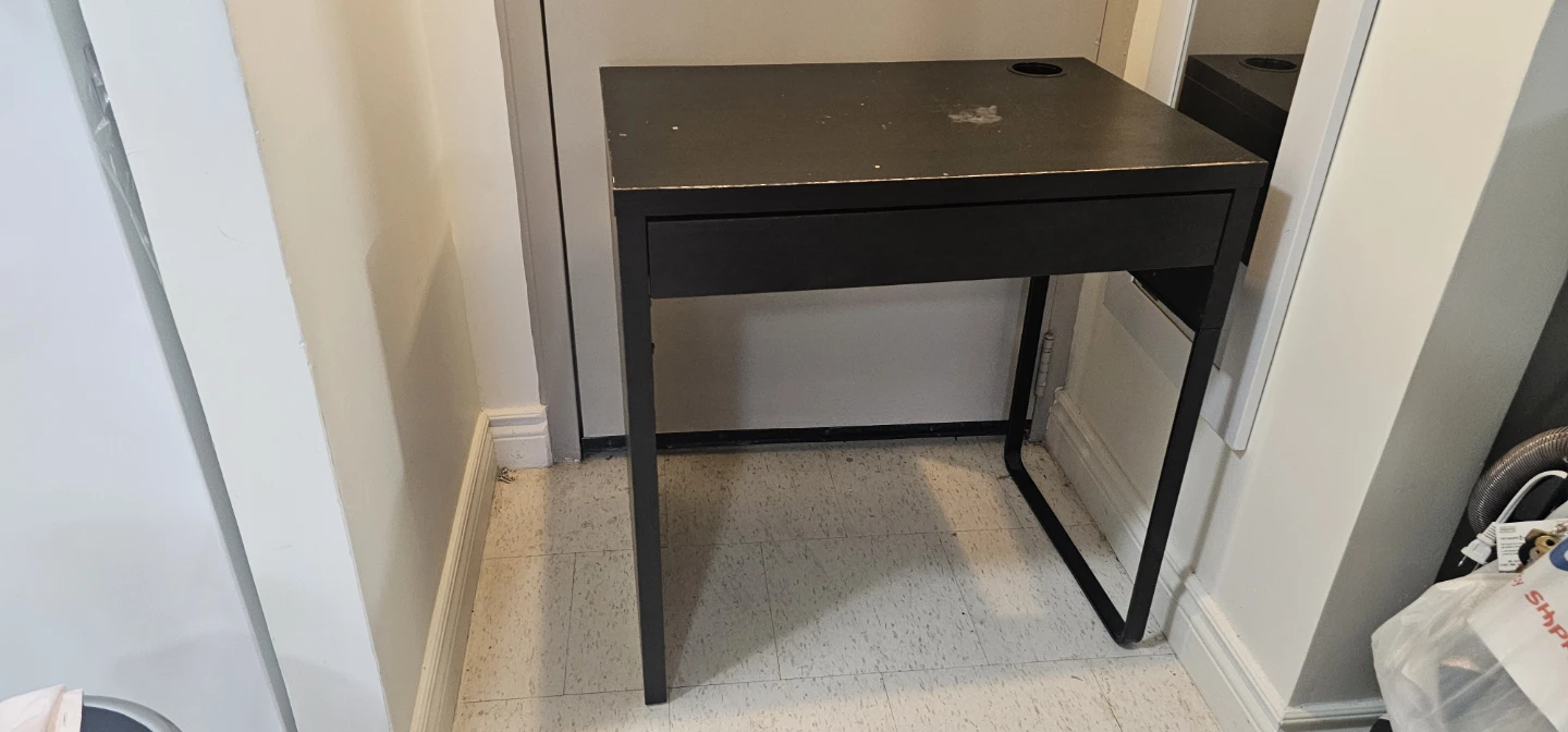 Black Desk with Drawer and Cup Holder