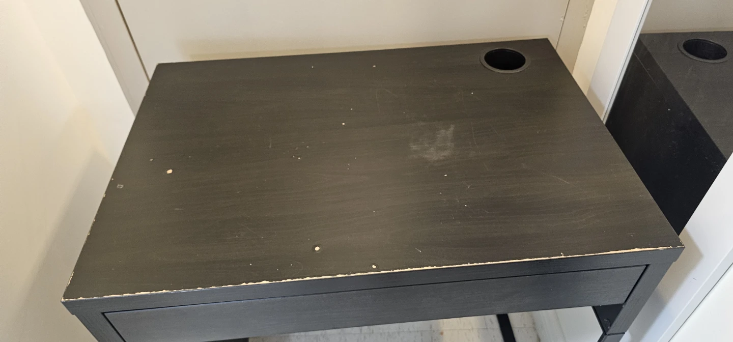 Black Desk with Drawer and Cup Holder - photo 3