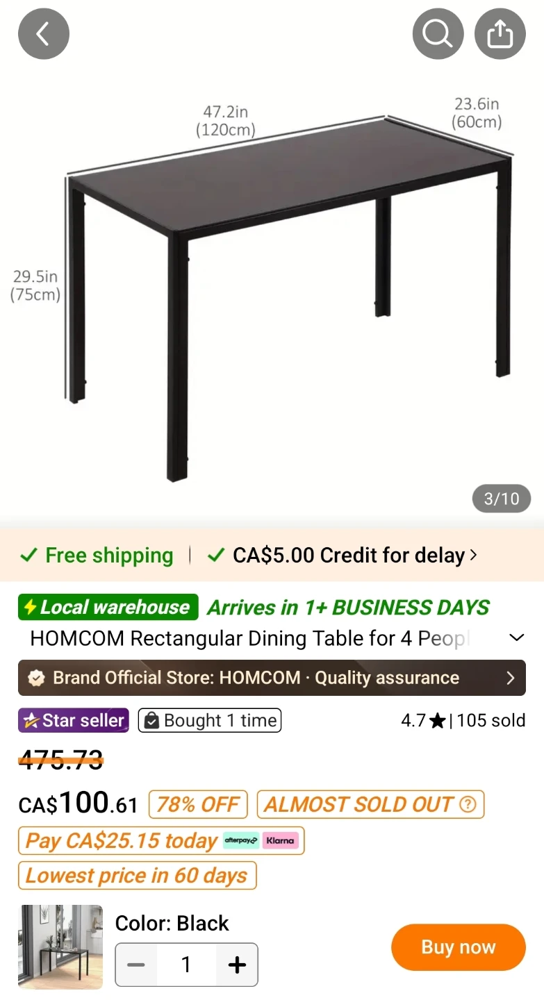 Dining set: black glass table with 4x upholstered gray chairs - photo 3