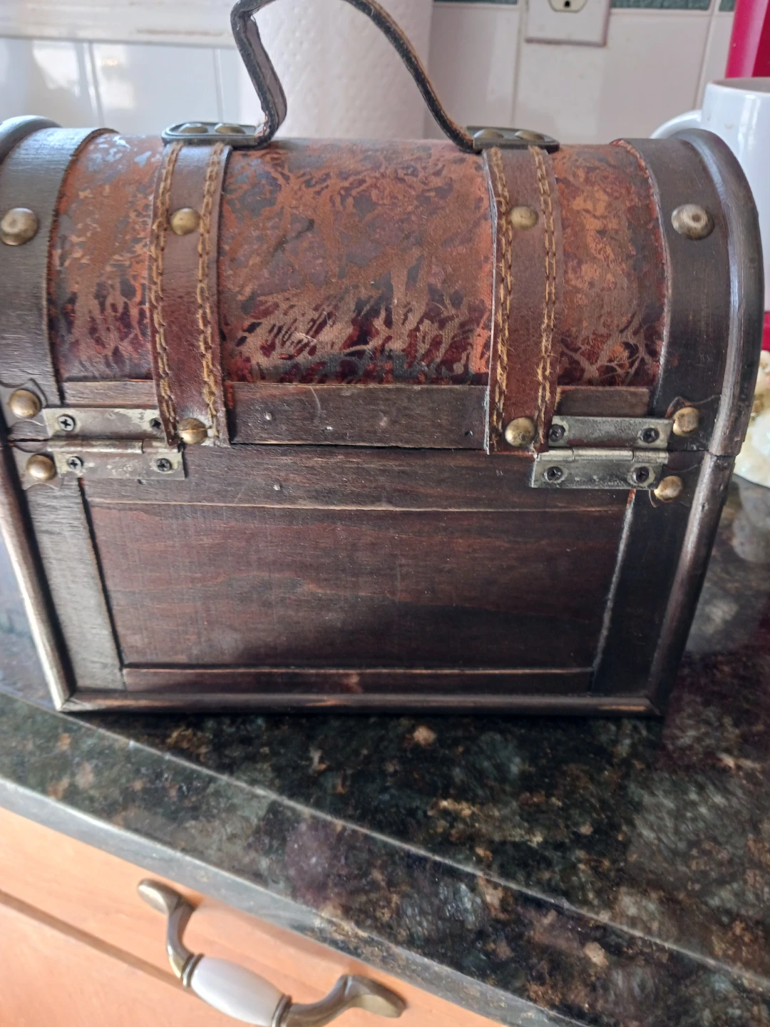 Wooden Treasure Chest Trinket Box - photo 3