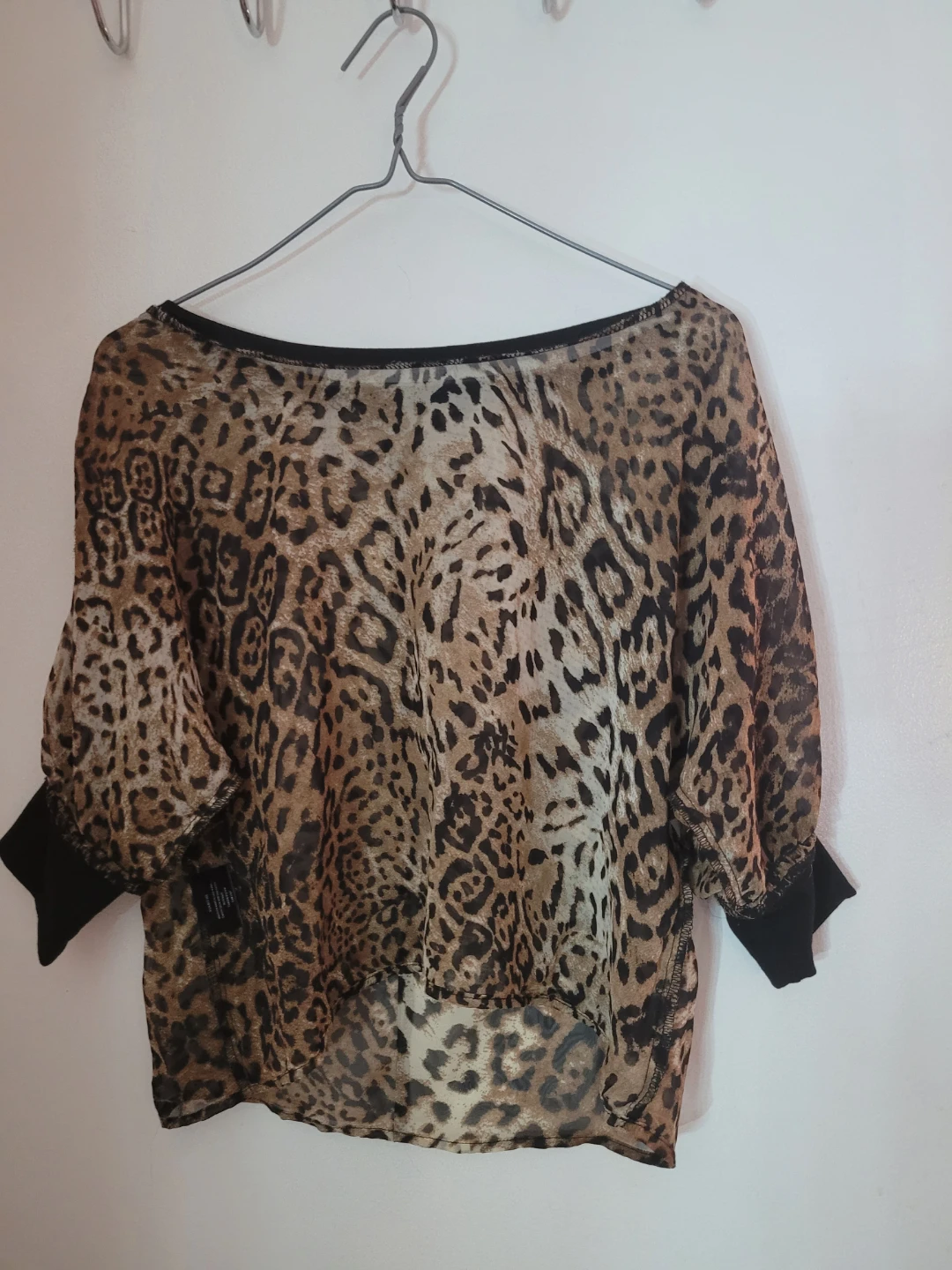 Sheer Leopard Print Blouse