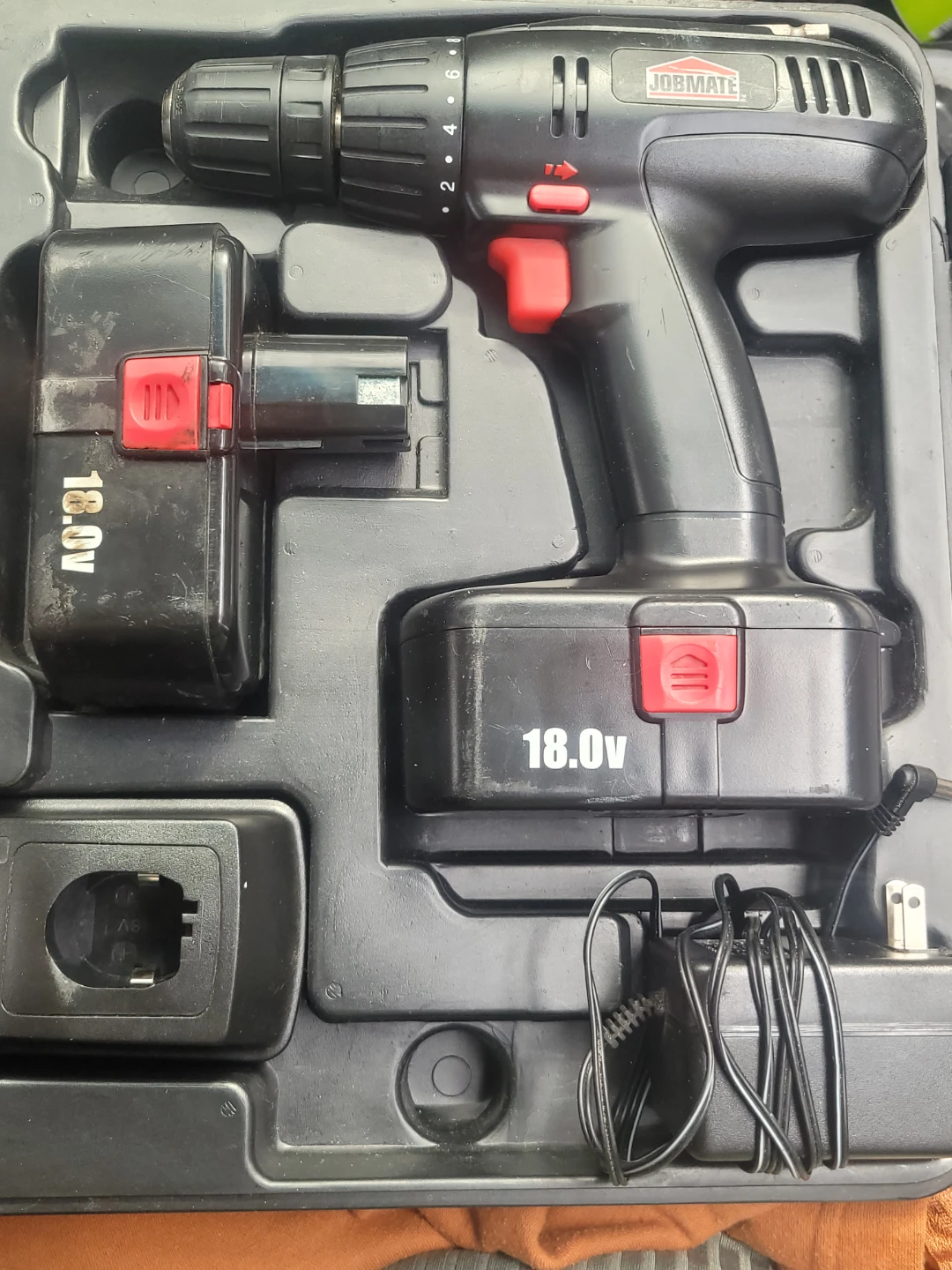JOBMATE 18V Cordless Drill with Battery and Charger