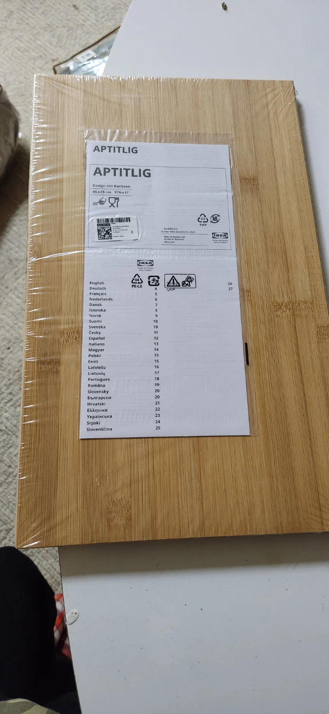New IKEA APTITLIG Bamboo Cutting Board 45x28 cm