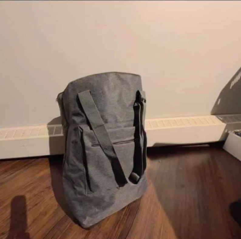 Grey Rolling Duffel Bag
