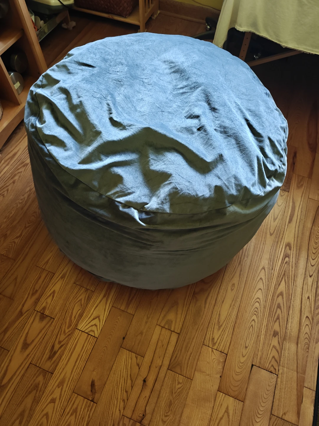 Grey Velvet Bean Bag Chair - photo 2