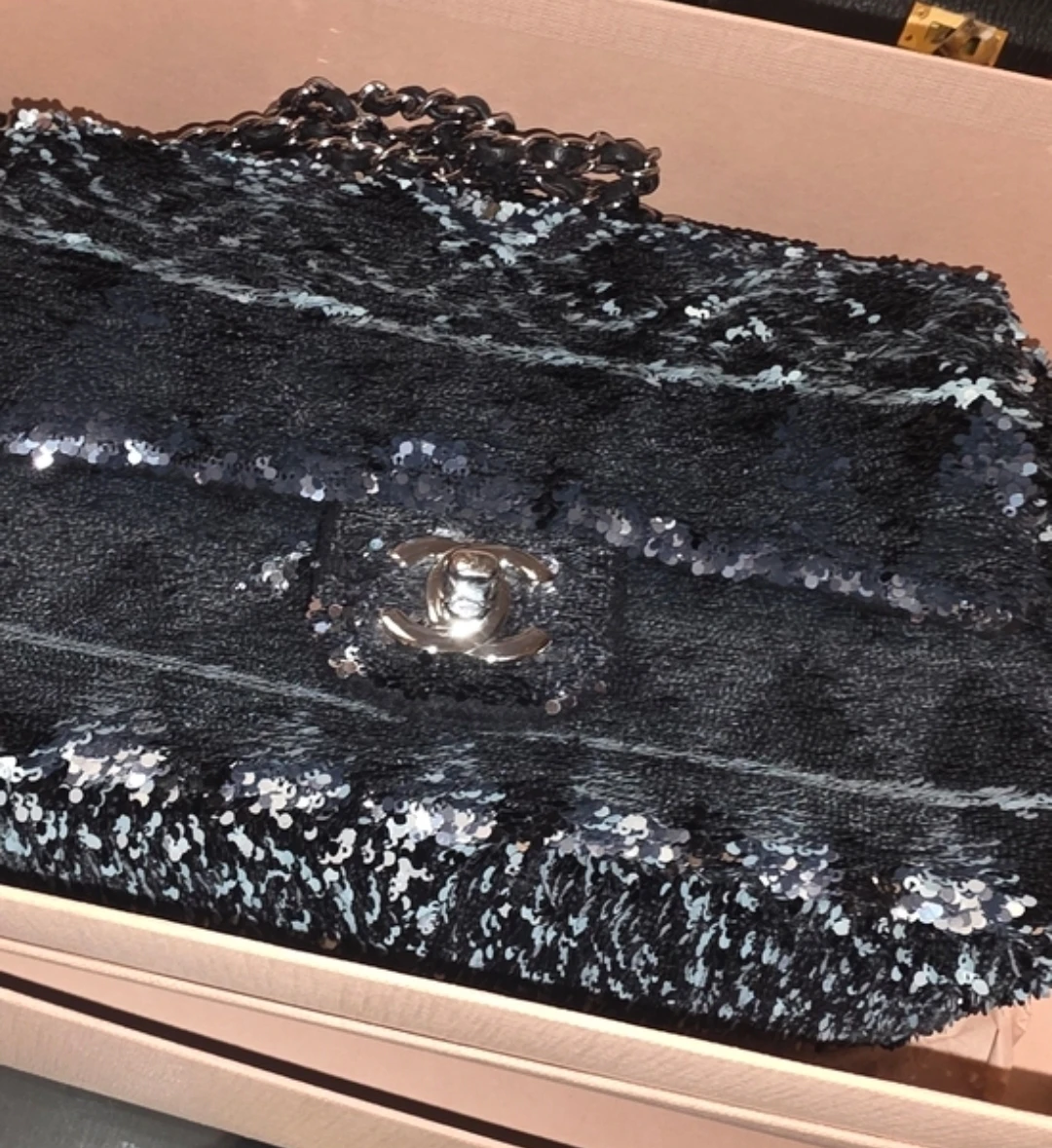 Chanel Sequin with receipt and Auth card