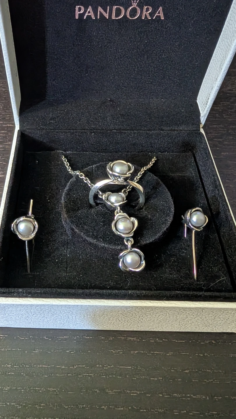 Pandora Pearl Necklace, Ring & Earring Set - photo 2