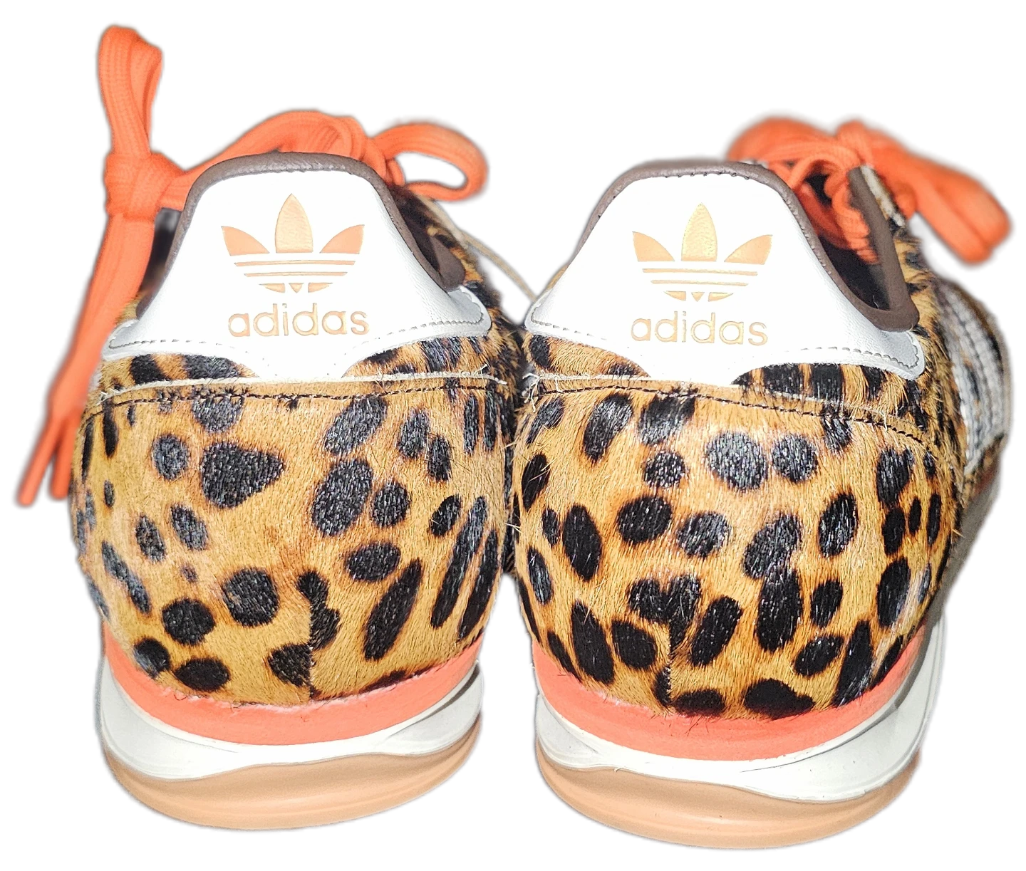 Adidas Leopard Print Furry Sneakers Orange Laces⚽️ - photo 4