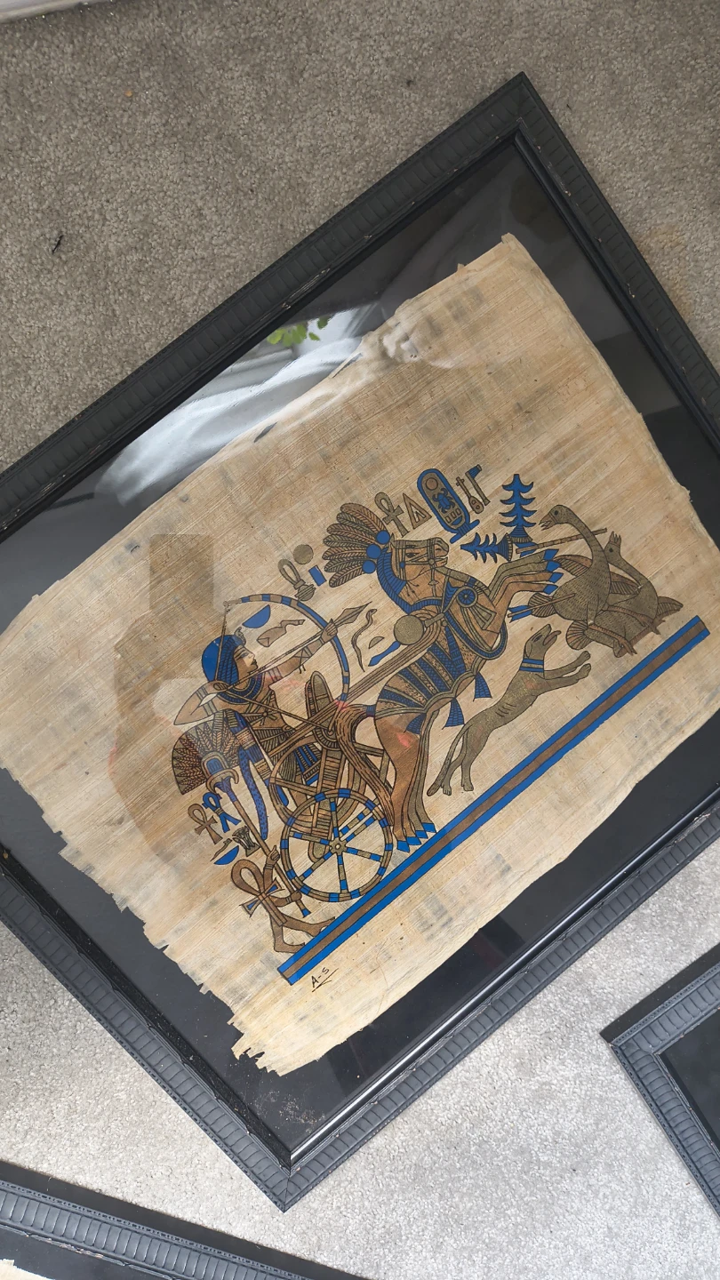 Set of 3 Framed Egyptian Papyrus Art Pieces - photo 4