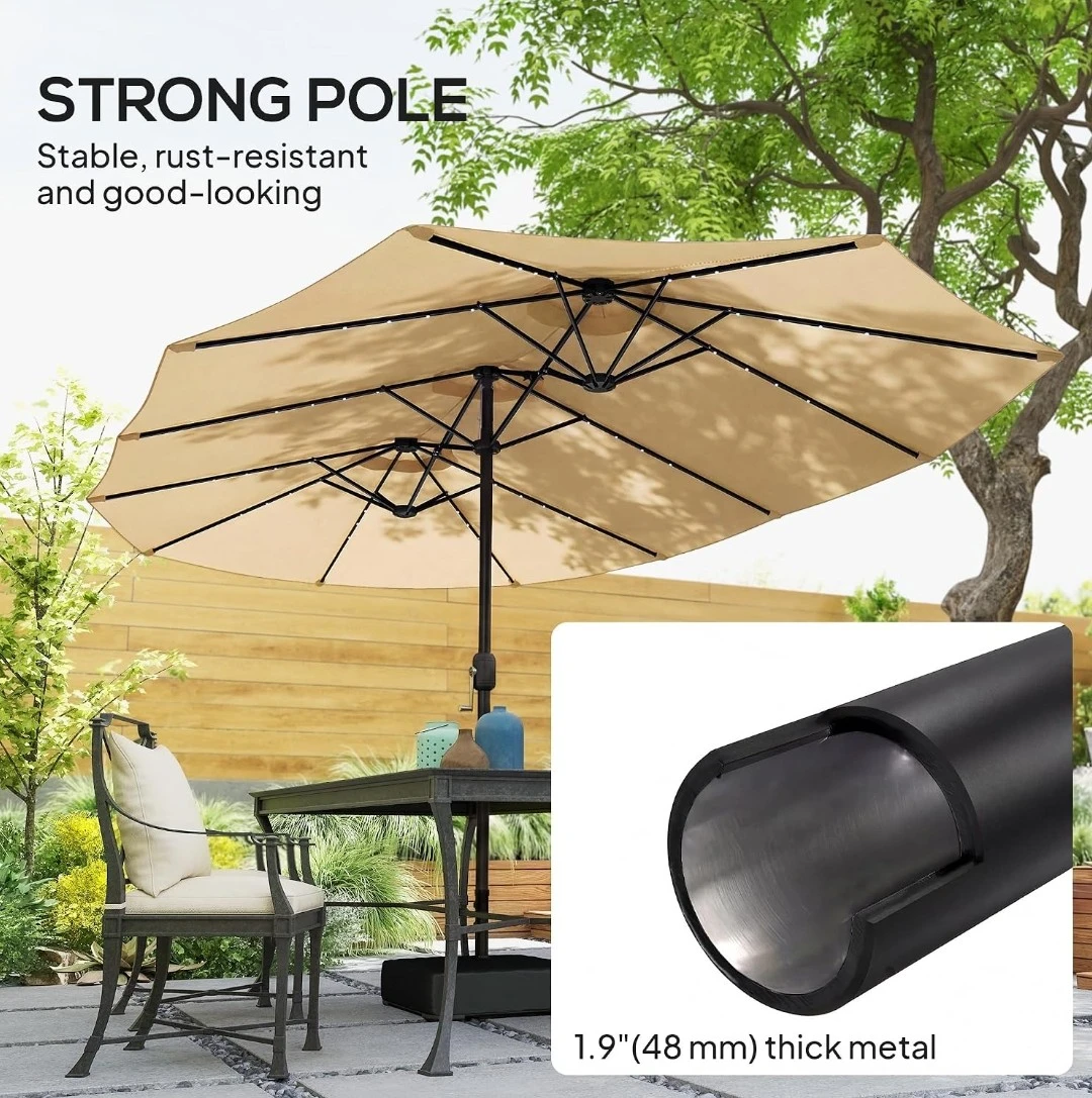 Double-Sided Patio Umbrella with Cross Base - photo 2