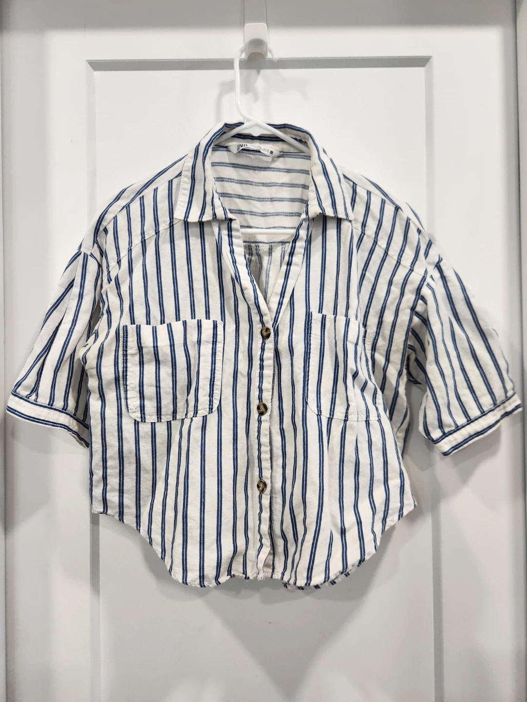 Zara Striped Cropped Shirt ⚽