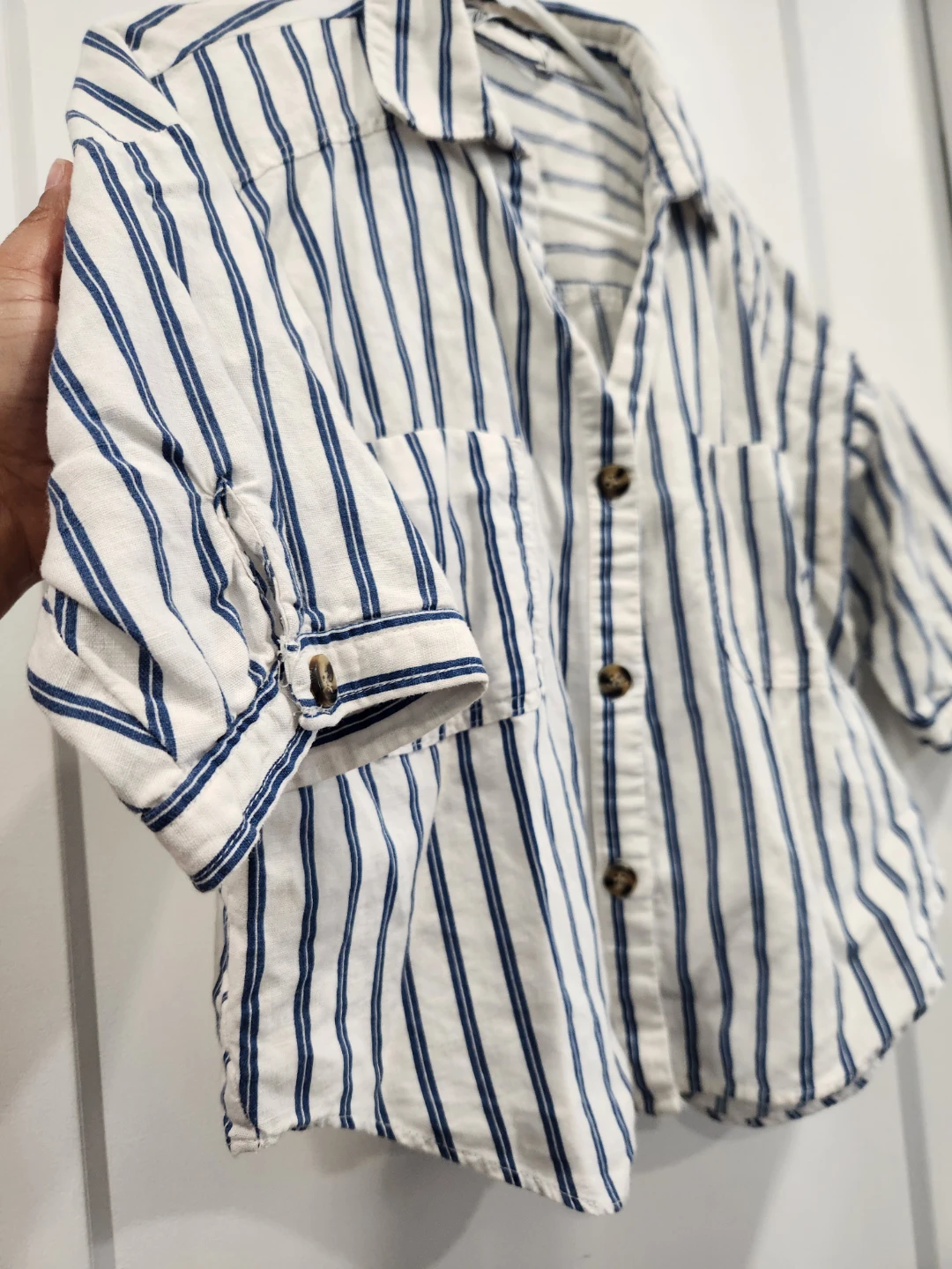 Zara Striped Cropped Shirt ⚽ - photo 2