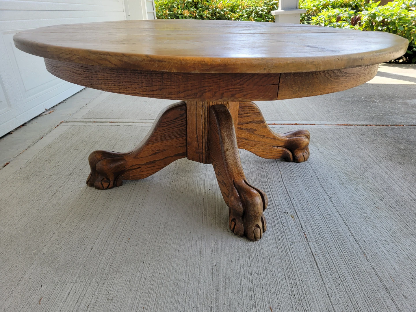 Very Vintage Oak Coffee Table with Claw Feet.