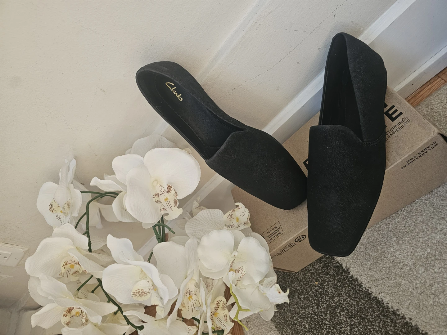 Clarks Black Suede Loafers - Size 7 - photo 2