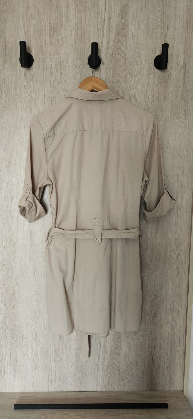 Lady Hathaway beige button-up shirt dress with belt - photo 2