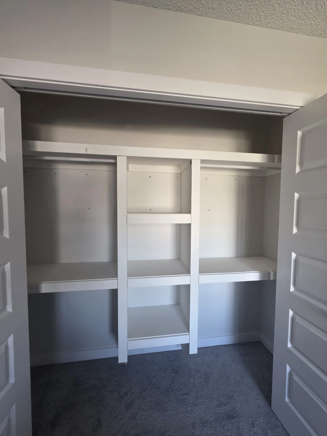 White Closet Shelving with hanging rods - photo 3