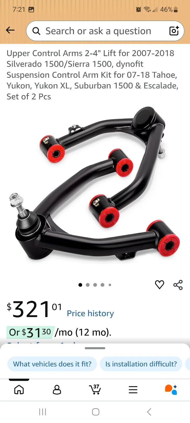 Dynofit Upper Control Arms 2-4" Lift Kit