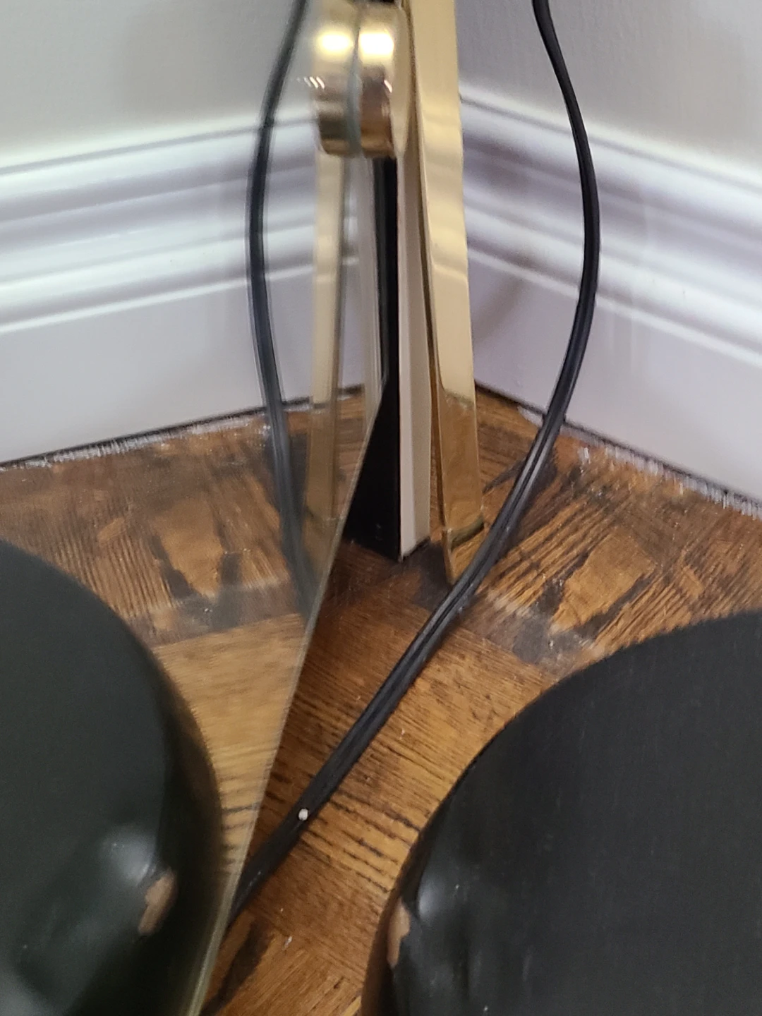 Mirrored Entertainment Unit with Gold Trim - photo 4