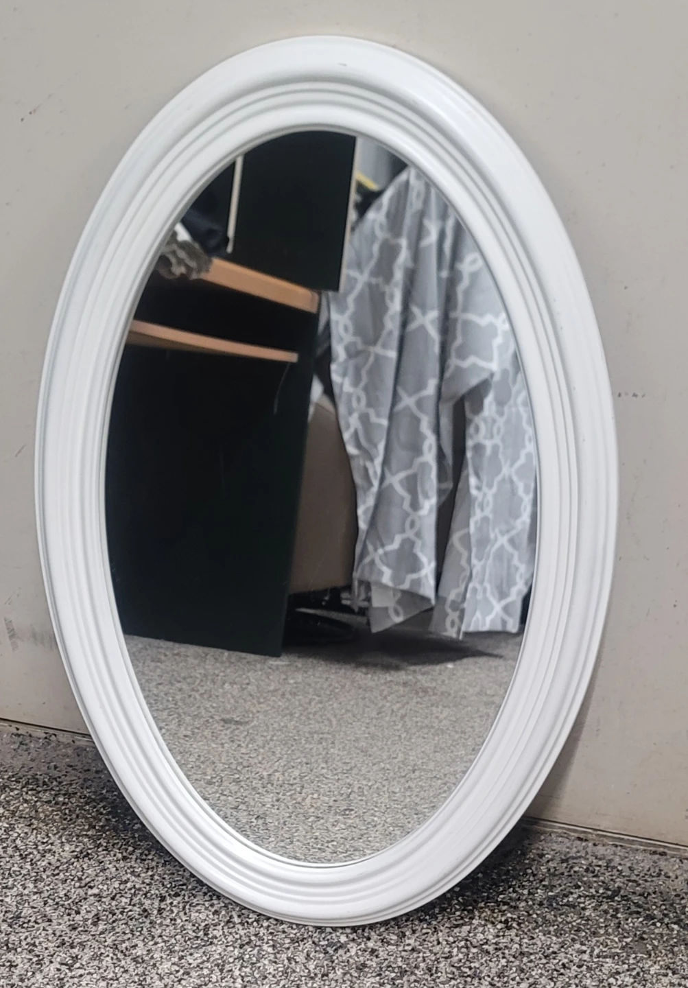 White Oval Mirror