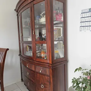 Wooden China Cabinet with Glass Doors