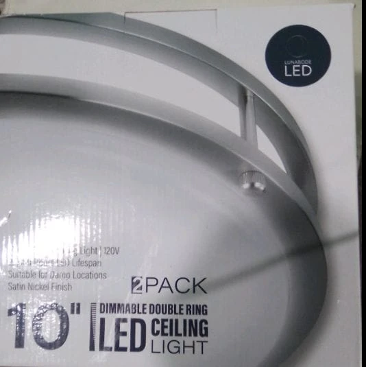 10" Dimmable Double Ring LED Ceiling Light - 2 Pack