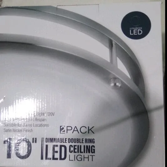 10" Dimmable Double Ring LED Ceiling Light - 2 Pack