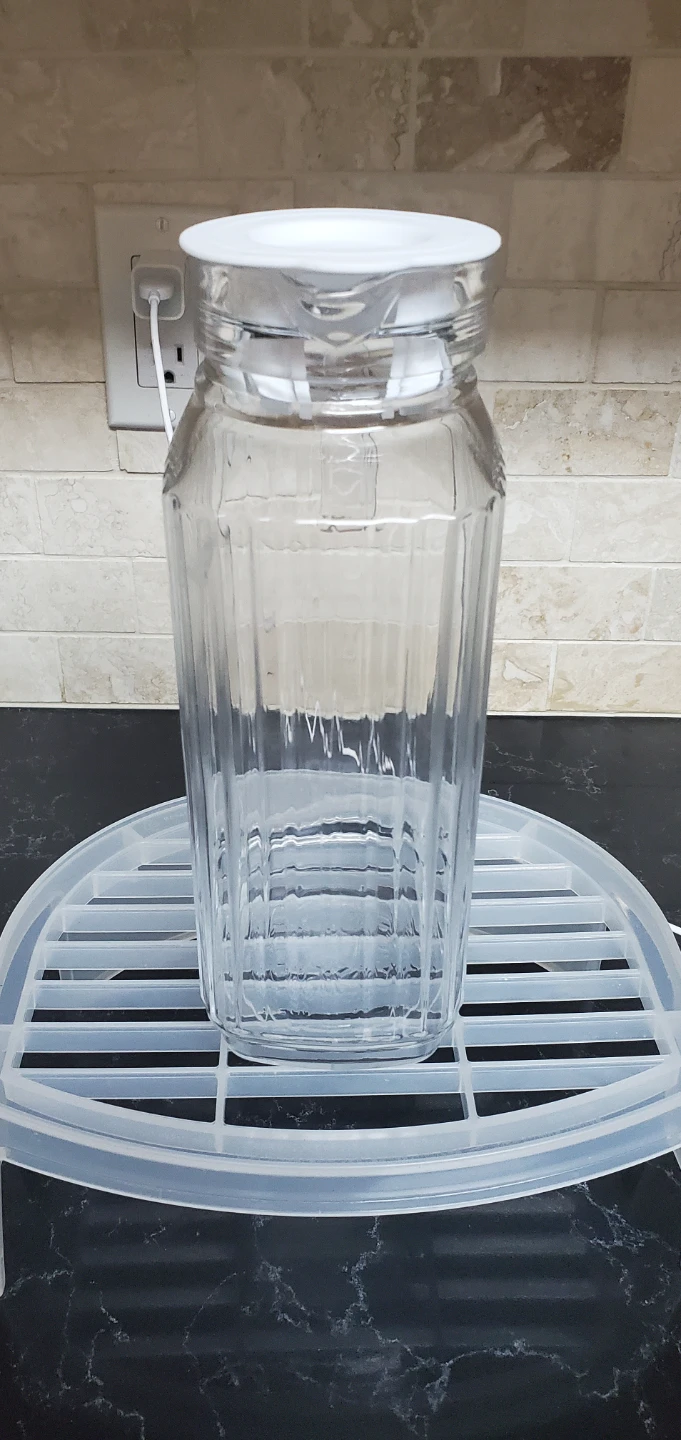 Clear Glass Pitcher with White Lid ⚽️⚽️⚽️ - photo 3