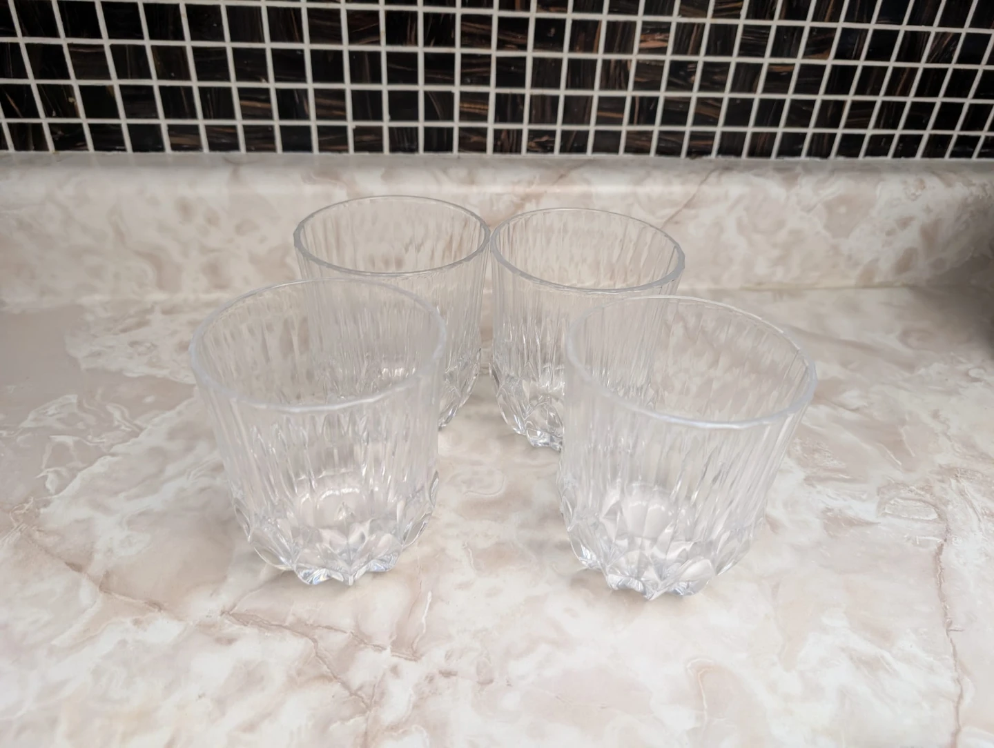 Set of 4 clear  Crystal Glasses - photo 3
