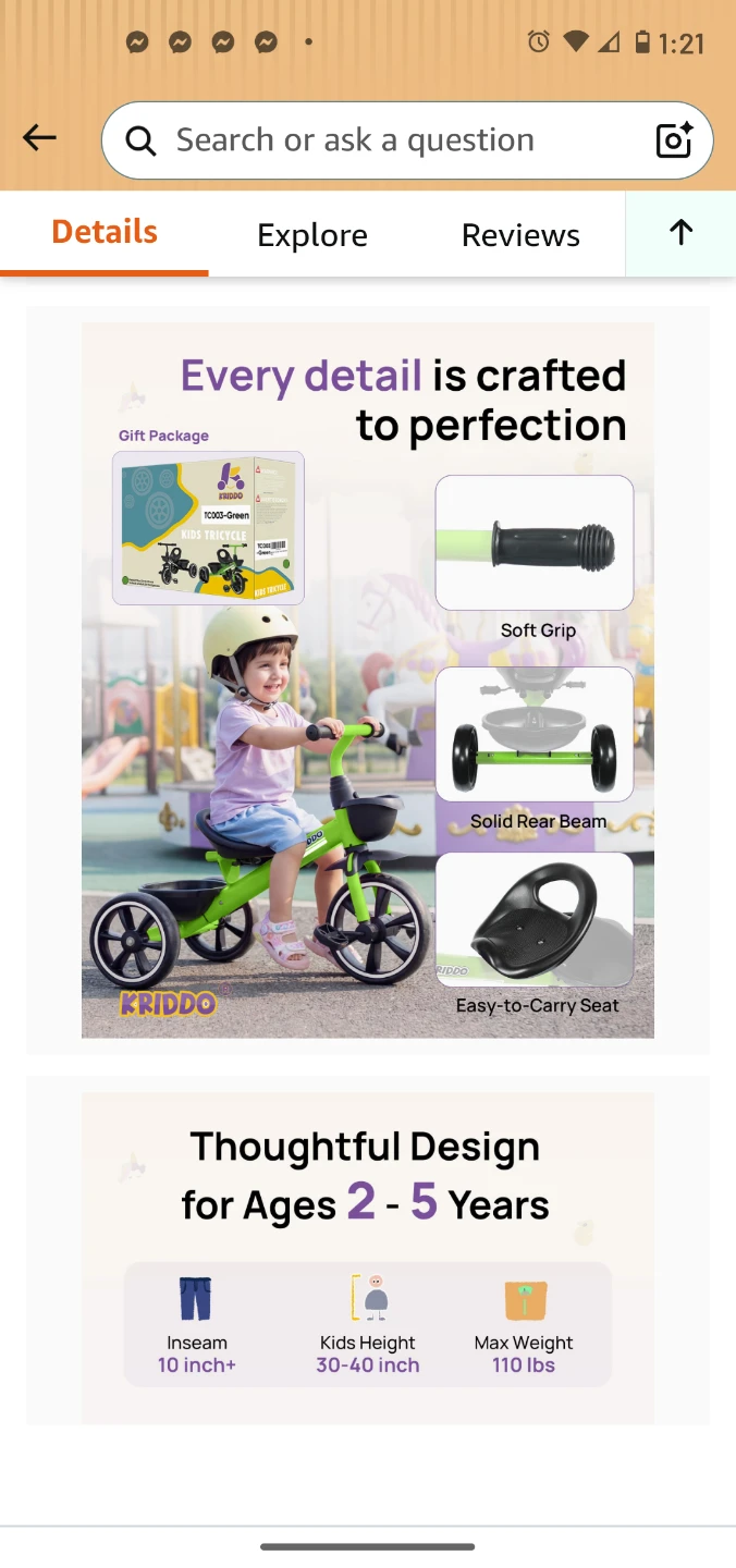 KIDDO Tricycle for Kids