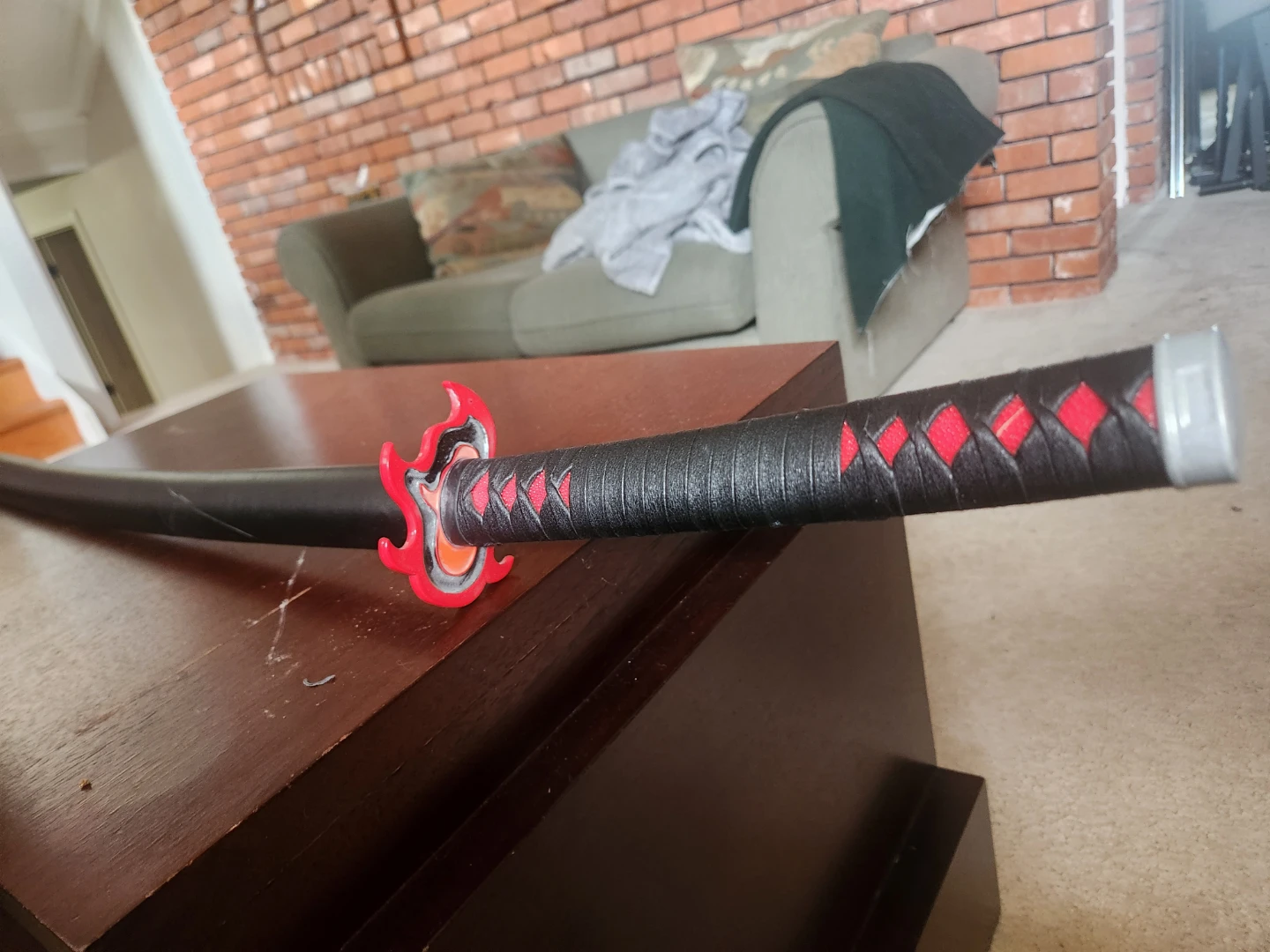 Replica Katana Sword with leather sheath. - photo 2