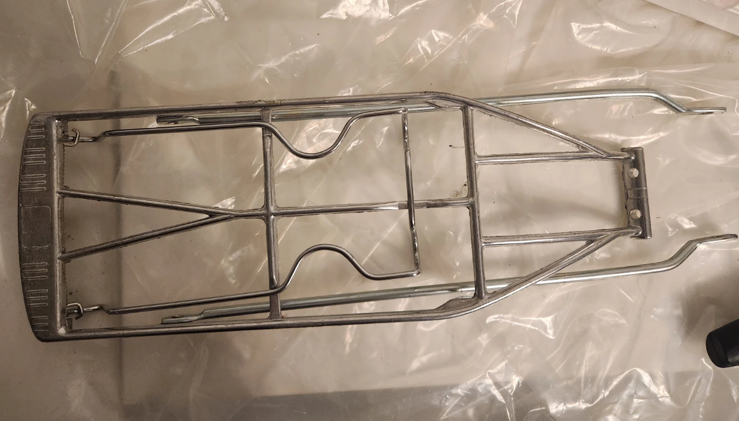 Silver Bicycle Rear Rack with Hardware
