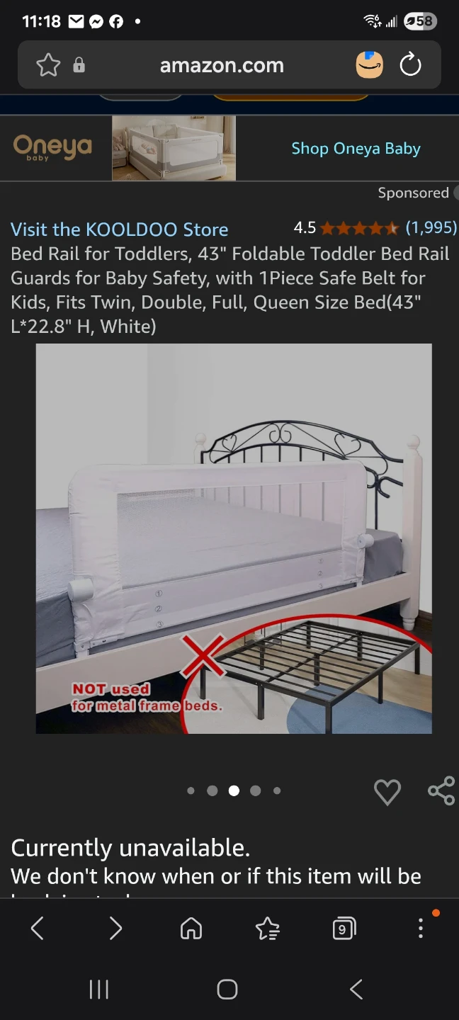 KOOLDOO Toddler Bed Rail Guard - 43" Foldable - photo 3