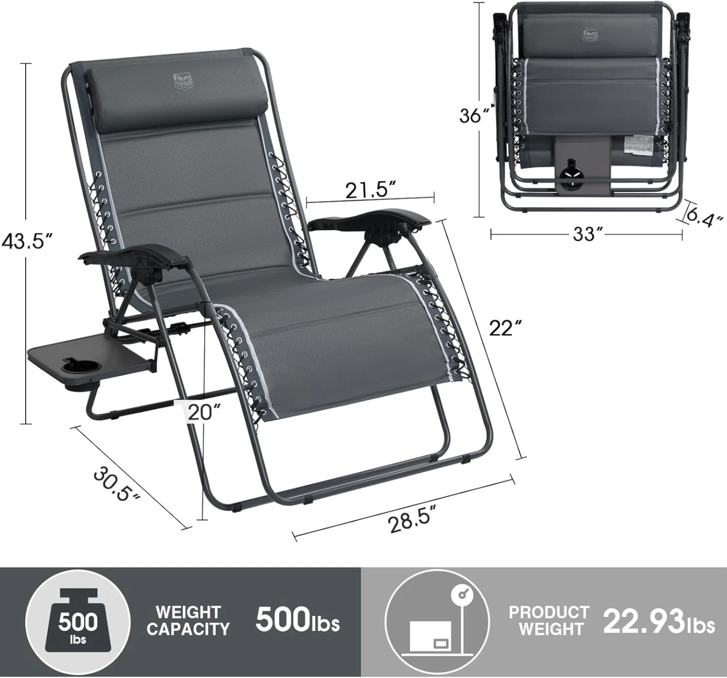 TIMBER RIDGE XXL Oversized Zero Gravity Chair - photo 2