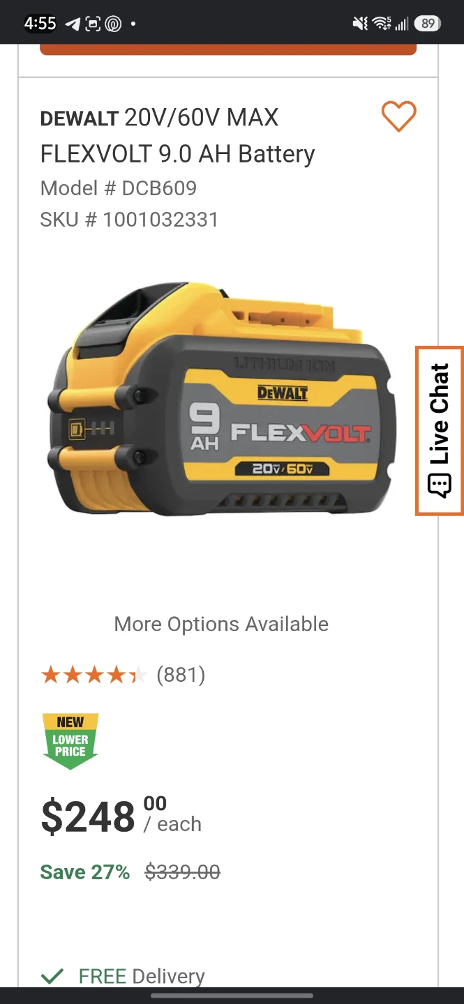 2x DeWalt 20V/60V MAX FLEXVOLT 15 AH Lithium Ion Batteries - photo 5