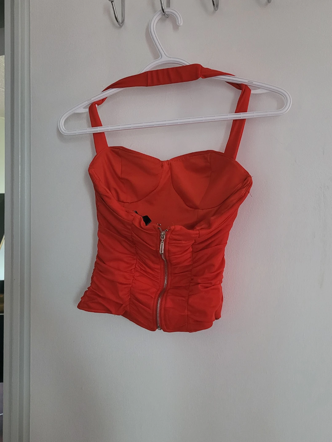Red Corset Top with Halter Neck - photo 2