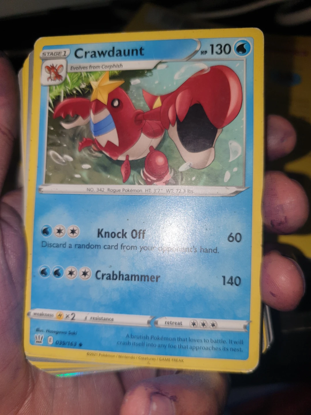 Pokémon Crawdaunt Card 039/163