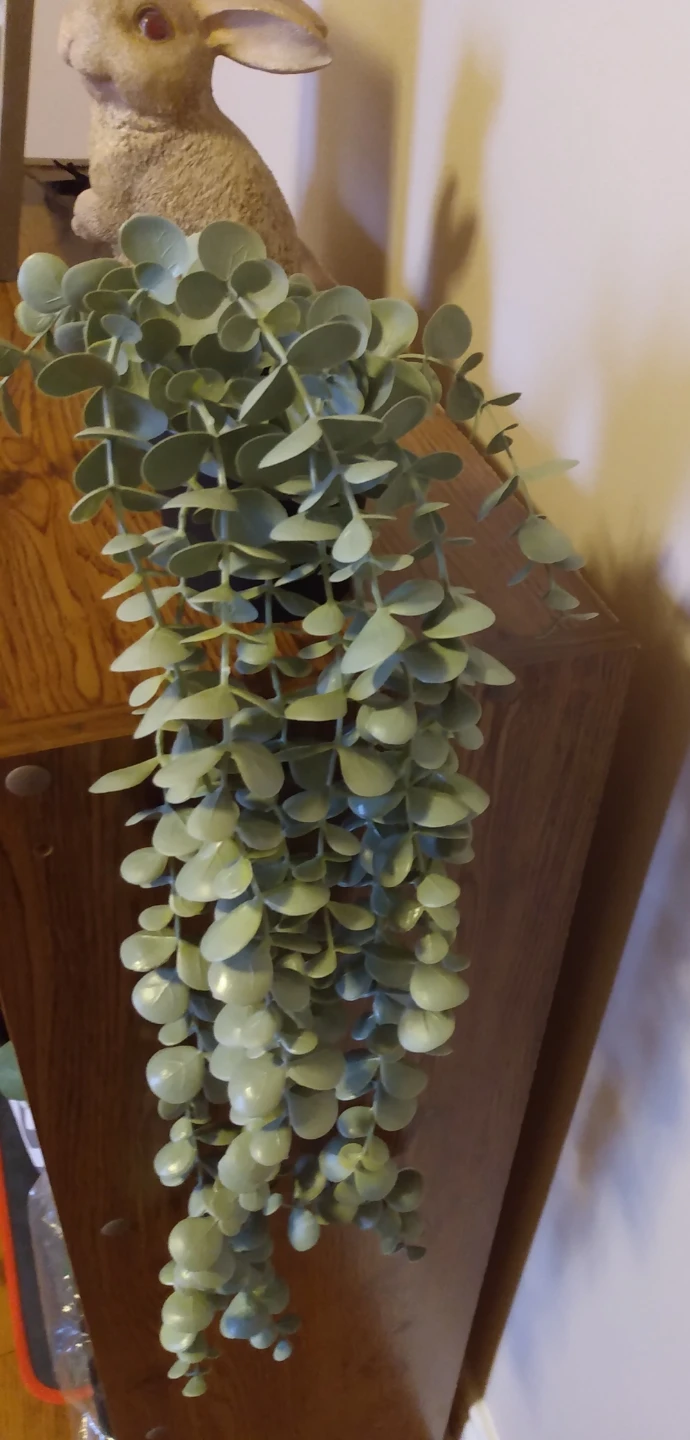 ⚾Artificial Hanging Eucalyptus Plant in black pot - photo 2