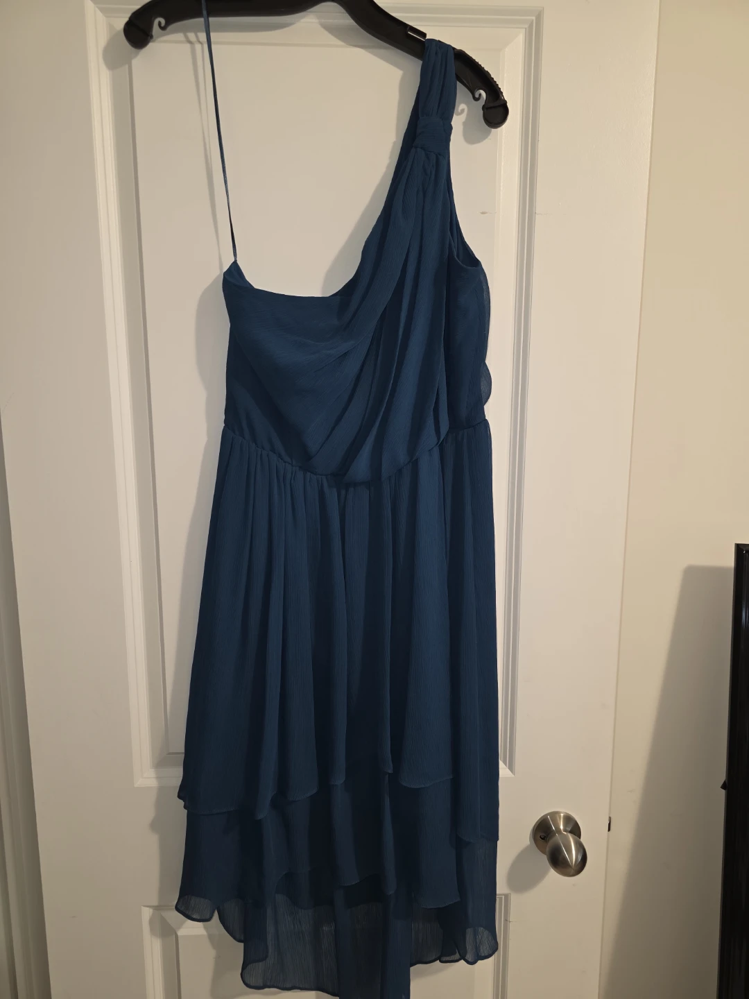 Teal One-Shoulder High-Low Dress